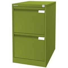 Hängeregistraturschrank, 1-bahnig, 2 Schübe, DIN A4, grün.