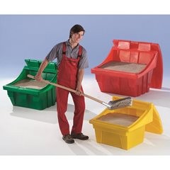 Universal- und Streugutbehälter aus Polyethylen, Inhalt ca. 100 l, rot.