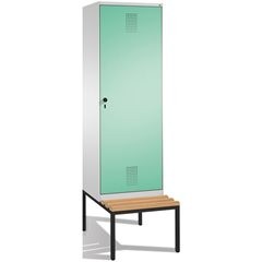 EVOLO Garderobenschrank, mit Sitzbank, Tür über 2 Abteile, 2 Abteile, 1 Tür, Abt