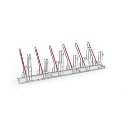 Anlehnparker, Modell 4500 XBF, einseitig, 6 Einstellplätze.