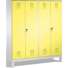 EVOLO Garderobenschrank, zueinander schlagende Türen, 4 Abteile, Abteilbreite 40