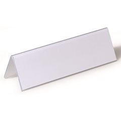 Tischnamensschild aus Hartfolie, Dachform, HxB 61/122 x 210 mm, VE 50 Stk.