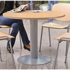 Säulentisch, Ø 1000 mm, Höhe 720 mm, Buche-Dekor / alufarben.