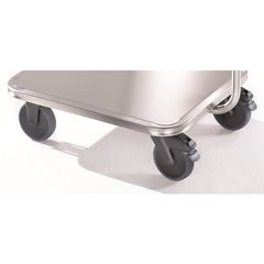 Edelstahl-Griffroller, Radsatz Kunststoff, Tragfähigkeit 150 kg.