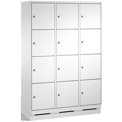 EVOLO Fächerschrank, mit Sockel, 3 Abteile, je 4 Fächer, Abteilbreite 400 mm, li