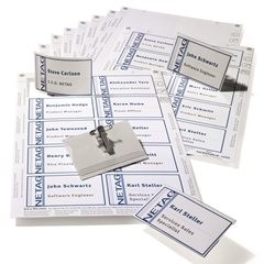 Namensschilderset, Schilder mit Kombiklemme, VE 5 Stk.