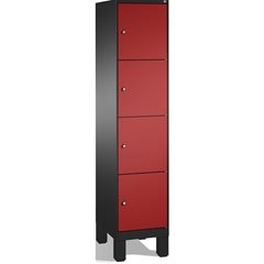 EVOLO Fächerschrank, mit Füßen, 1 Abteil, 4 Fächer, Abteilbreite 400 mm, schwarz