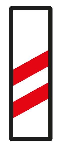 §50/6c Baken 160 m rechts | flaches Verkehrszeichen