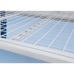 Schwerlast-Großfachregal mit Drahtgitterauflagen, Rahmenfarbe Blau, HxBxT 2496 x 2780 x 1000 mm, Anb