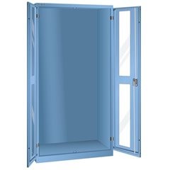 Sichtfensterschrank, HxBxT 1950 x 1000 x 580 mm, Leergehäuse, lichtgrau.