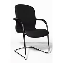 OPEN CHAIR - der Design-Besucherstuhl, Freischwinger gepolstert, VE 2 Stk, schwarz.