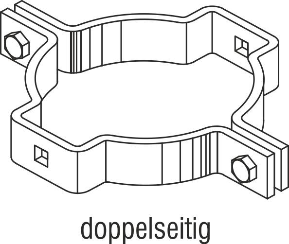 Lasche für doppelseitige Befestigung Nd100 dm 100mm