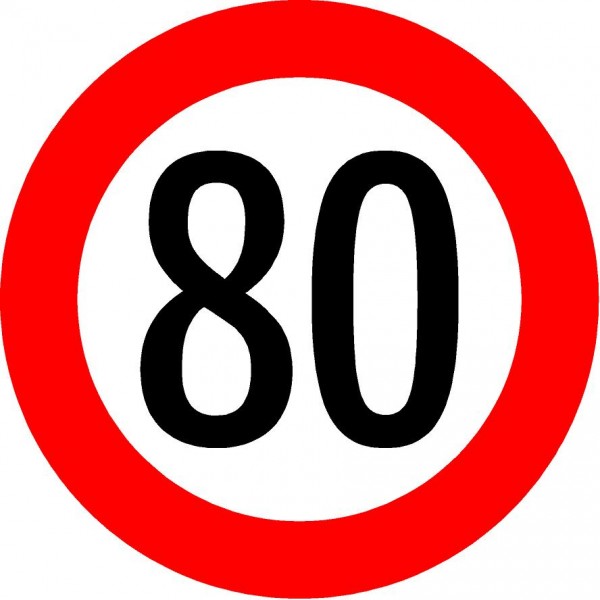 Geburtstagstafel "80" Dm. 480/1.5