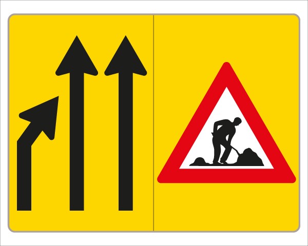 §53/16c Fahrstreifenanzeiger gelb  schwarz V3b