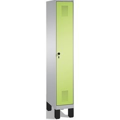 EVOLO Garderobenschrank, mit Füßen, 1 Abteil, Abteilbreite 300 mm, weißaluminium