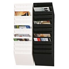 Wandprospektspender, Querformat, 12 x DIN A4, VE 2 Stk, weiß.