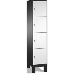 EVOLO Fächerschrank, mit Füßen, 1 Abteil, 4 Fächer, Abteilbreite 400 mm, schwarz