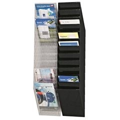 Wandprospektspender, Hochformat, 12 x DIN A4, VE 2 Stk, transparent.