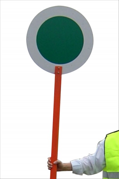 Signalscheibe für Regelung des Baustellenverkehrs