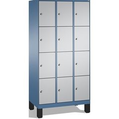 EVOLO Fächerschrank, mit Füßen, 3 Abteile, je 4 Fächer, Abteilbreite 300 mm, fer