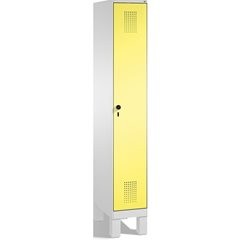 EVOLO Garderobenschrank, mit Füßen, 1 Abteil, Abteilbreite 300 mm, lichtgrau / s