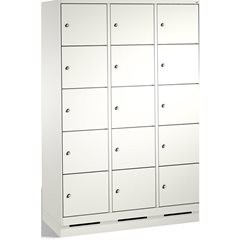 EVOLO Fächerschrank, mit Sockel, 3 Abteile, je 5 Fächer, Abteilbreite 400 mm, ve