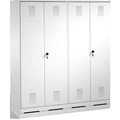 EVOLO Garderobenschrank, zueinander schlagende Türen, 4 Abteile, Abteilbreite 40