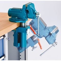 Kompaktwerkbank, fahrbar, fahrbar, mit 1 Schublade und Schraubstock, Breite 1270 mm.