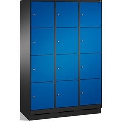 EVOLO Fächerschrank, mit Sockel, 3 Abteile, je 4 Fächer, Abteilbreite 400 mm, sc