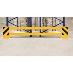 Regalschutz-Planken-Set, mit Eck-Anfahrschutz, für Doppelregal, Breite 1700 - 2100 mm.