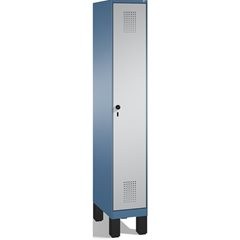 EVOLO Garderobenschrank, mit Füßen, 1 Abteil, Abteilbreite 300 mm, fernblau / we
