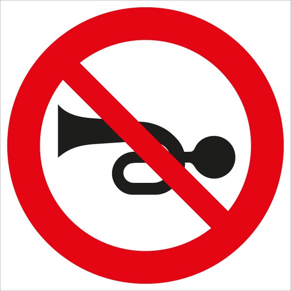 §52/14 Hupverbot | flaches Verkehrszeichen