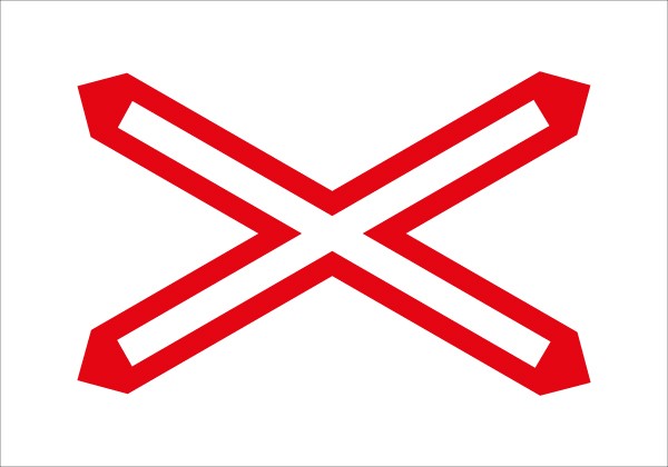 §50/6d Andreaskreuz eingleisig | flaches Verkehrszeichen