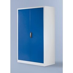Werkstatt-Flügeltürschrank, HxBxT 1950 x 1200 x 500 mm, lichtgrau / rubinrot.