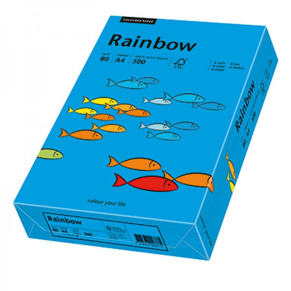 Rainbow Kopierpapier 88042761 A4 80g intensivblau 500 Bl./Pack.