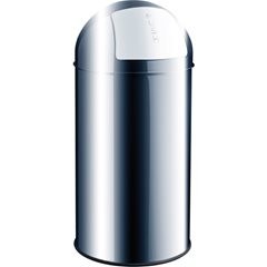 Push-Abfallbehälter, Edelstahl, selbstschließend, 50 l, HxØ 745 x 360 mm.