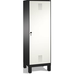 EVOLO Garderobenschrank, Tür über 2 Abteile, mit Füßen, 2 Abteile, 1 Tür, Abteil