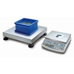 Zählsystem, aus Referenzwaage und Wägebrücke, Wägebereich bis 60 kg, Ablesbarkeit 0,1 g, Wägeplatte
