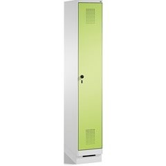 EVOLO Garderobenschrank, mit Sockel, 1 Abteil, Abteilbreite 300 mm, lichtgrau /