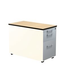 Schubladencontainer auf Rollen, HxT 573 x 800 mm, 1 Materialschub, 1 Hängeregistratur, reinweiß / al