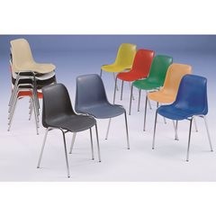 Kunststoff-Schalenstuhl EUROPA, ohne Polster, Sitzschale leuchtrot, VE 4 Stk.