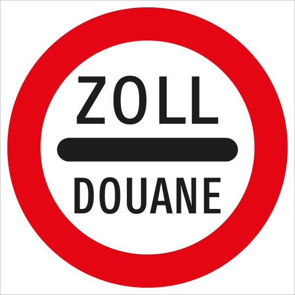§52/12 Halt Zoll | flaches Verkehrszeichen