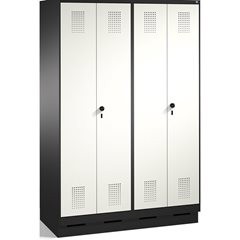 EVOLO Garderobenschrank, zueinander schlagende Türen, 4 Abteile, Abteilbreite 30