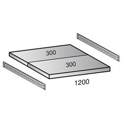 Fachboden für CLEANA-Steckregal, Bodenbreite 1200 mm, Tiefe 600 mm.