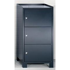 Werkzeugschrank mit Füßen, HxBxT 1000 x 500 x 500 mm, 3 verschließbare Fächer, brillantblau RAL 5007