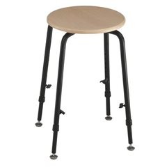 Arbeitshocker, höhenverstellbar, mit 4 Beinen, mit Bodengleitern.