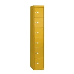 OFFICE Schließfachsystem, Tiefe 457 mm, 6 Fächer, gelb.