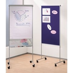 Flip-Pinn-Center, Flipchart und Weißwandtafel, HxBxT 1805 x 675 x 510 mm.