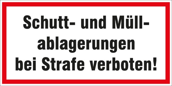 Hinweis-Aufkleber Schutt u. Müll 400x200mm