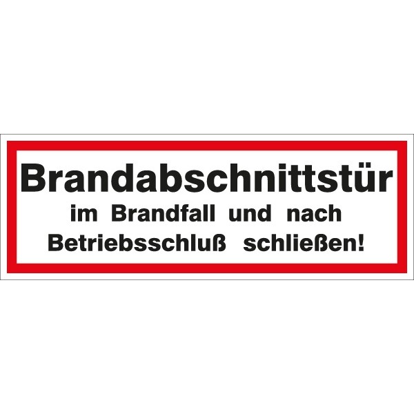 Hinweisschild Brandabschnittstür 297x105/1.5mm